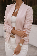 Bomber Leggero da Donna con Zip e Design Sfumato