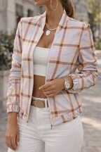 Bomber Leggero da Donna con Zip e Design Sfumato