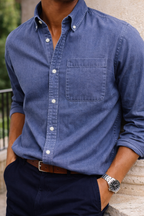 Camicia Casual da Uomo in Cotone con Bottoni