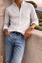 Camicia Casual da Uomo in Cotone con Bottoni