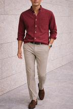 Camicia Casual da Uomo in Cotone con Bottoni