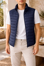 Gilet homme matelassé léger avec fermeture éclair – élégant et polyvalent