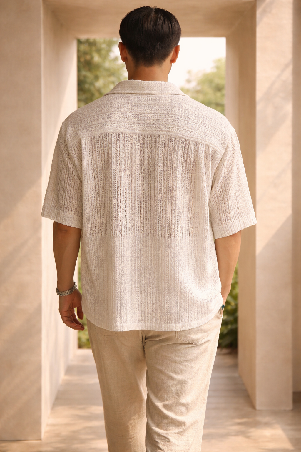Camicia da Uomo ANFINITE a Maniche Corte Testurizzata