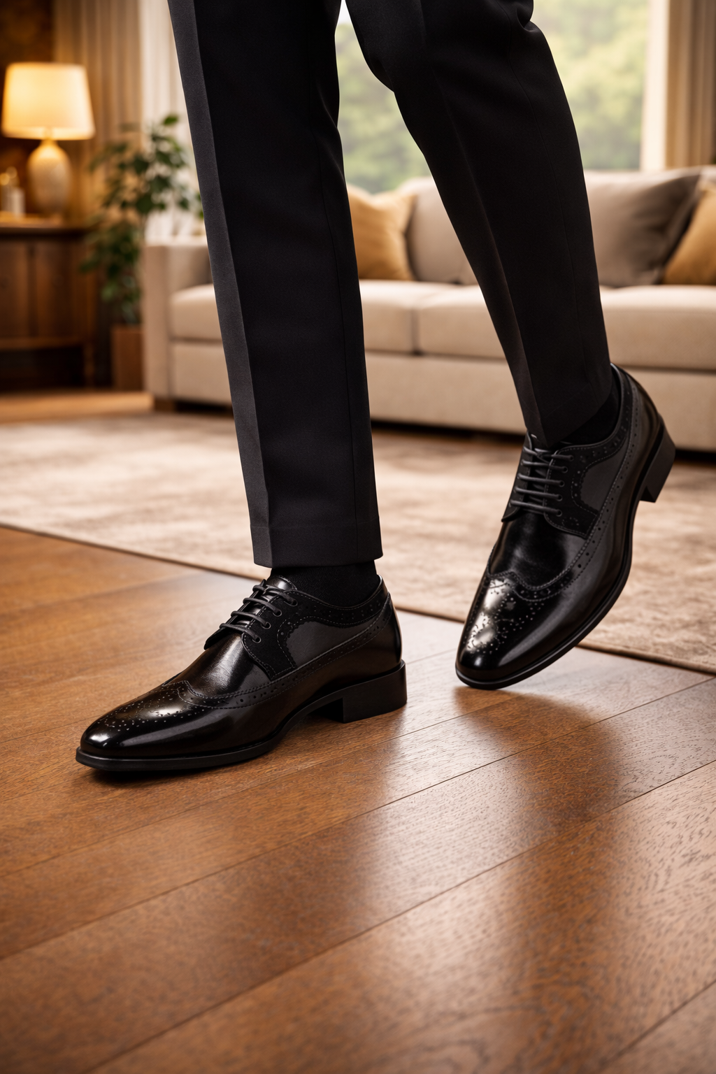 Scarpe Eleganti Oxford Brogue da Uomo in Pelle con Lacci