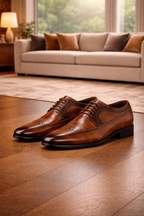 Scarpe Eleganti Oxford Brogue da Uomo in Pelle con Lacci