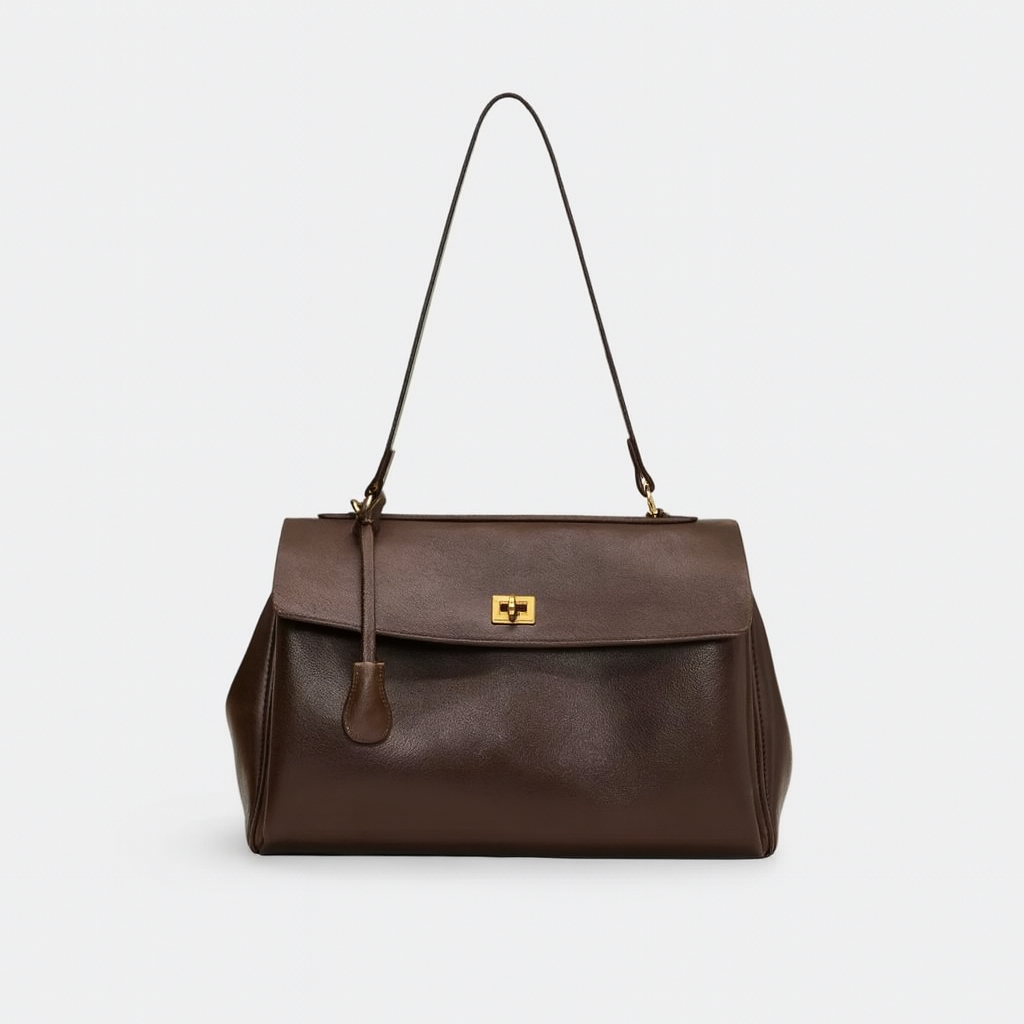 Bolso de mujer marrón oscuro de ecopiel