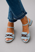 Sandali Eleganti con Tacco Azzurra