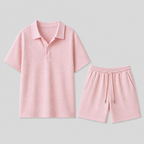 Herre Sommersæt | Jacquard Skjorte & Komfortable Shorts