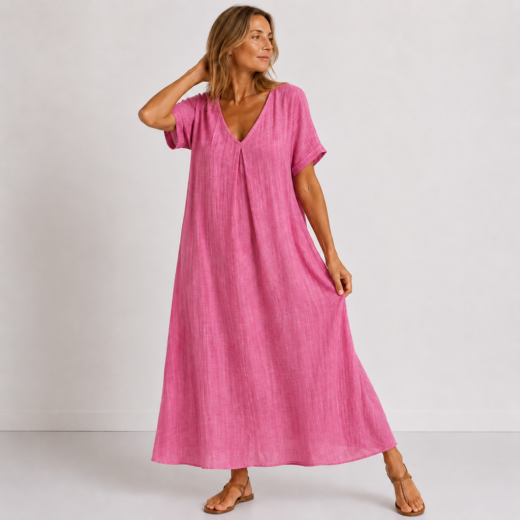 Abito Lungo Elegante con Scollo a V ANFINITE Violette