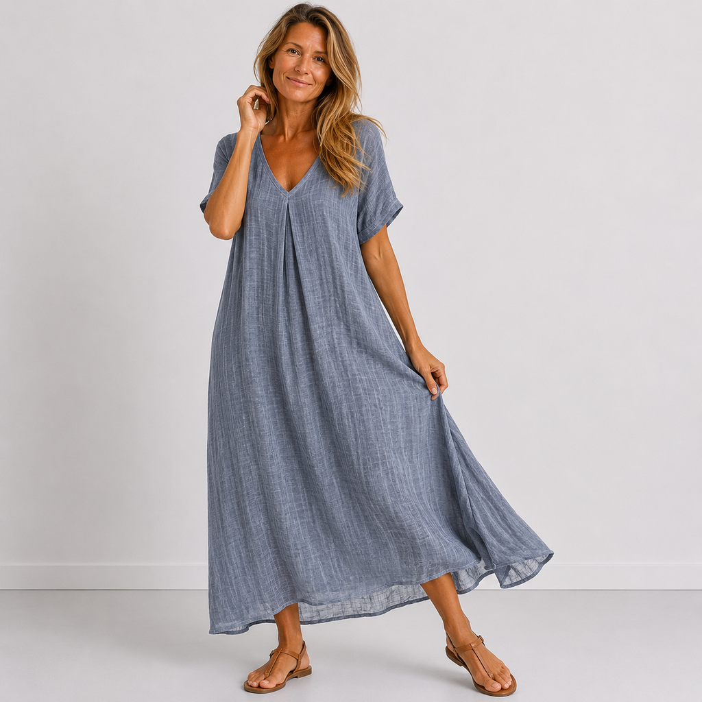 Abito Lungo Elegante con Scollo a V ANFINITE Violette