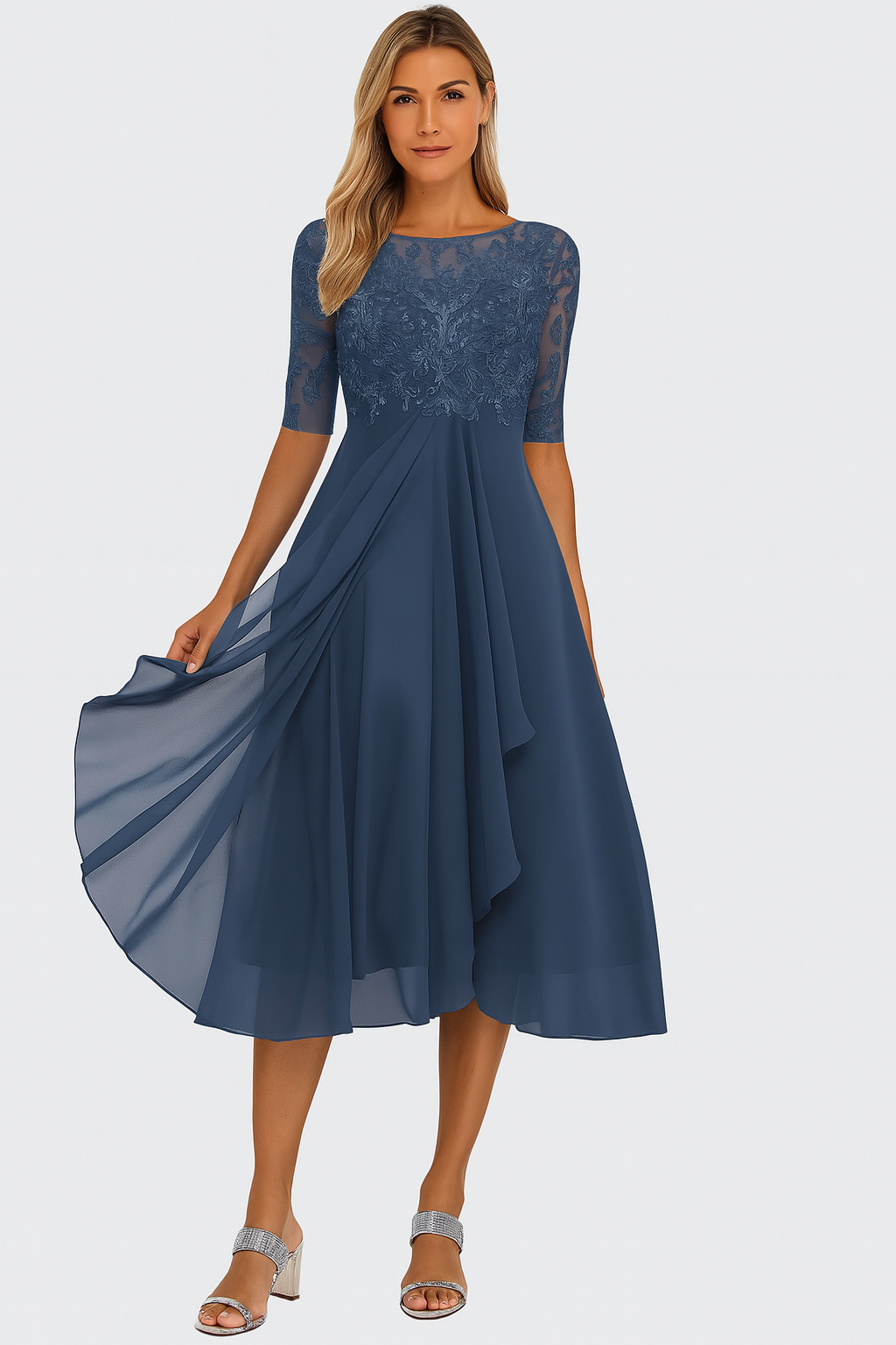 Robe midi d’été femme trapèze ANFINITE