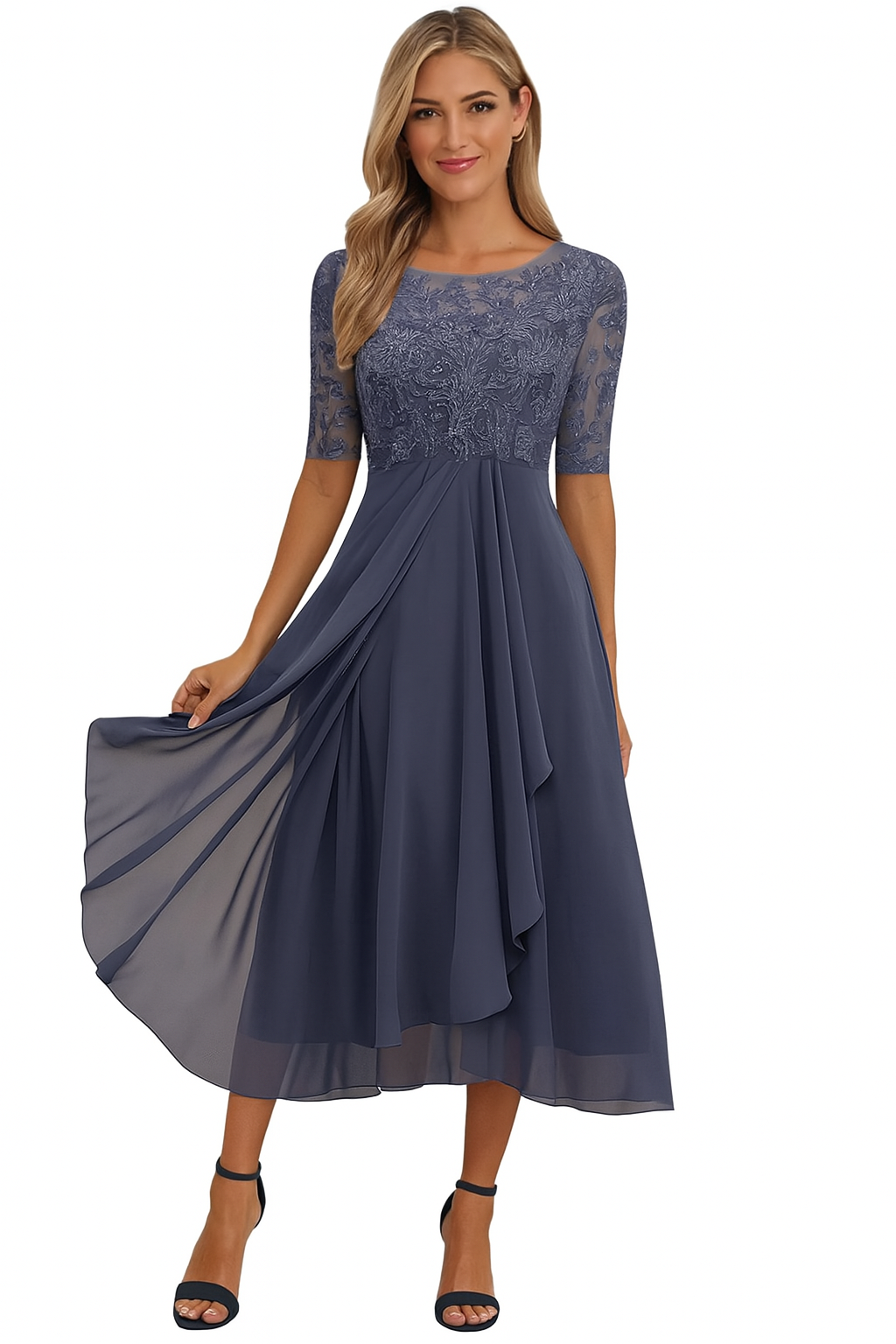 Robe midi d’été femme trapèze ANFINITE