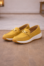 Mocassini Slip-On Effetto Camoscio con Morsetto Decorativo
