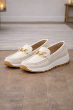 Mocassini Slip-On Effetto Camoscio con Morsetto Decorativo