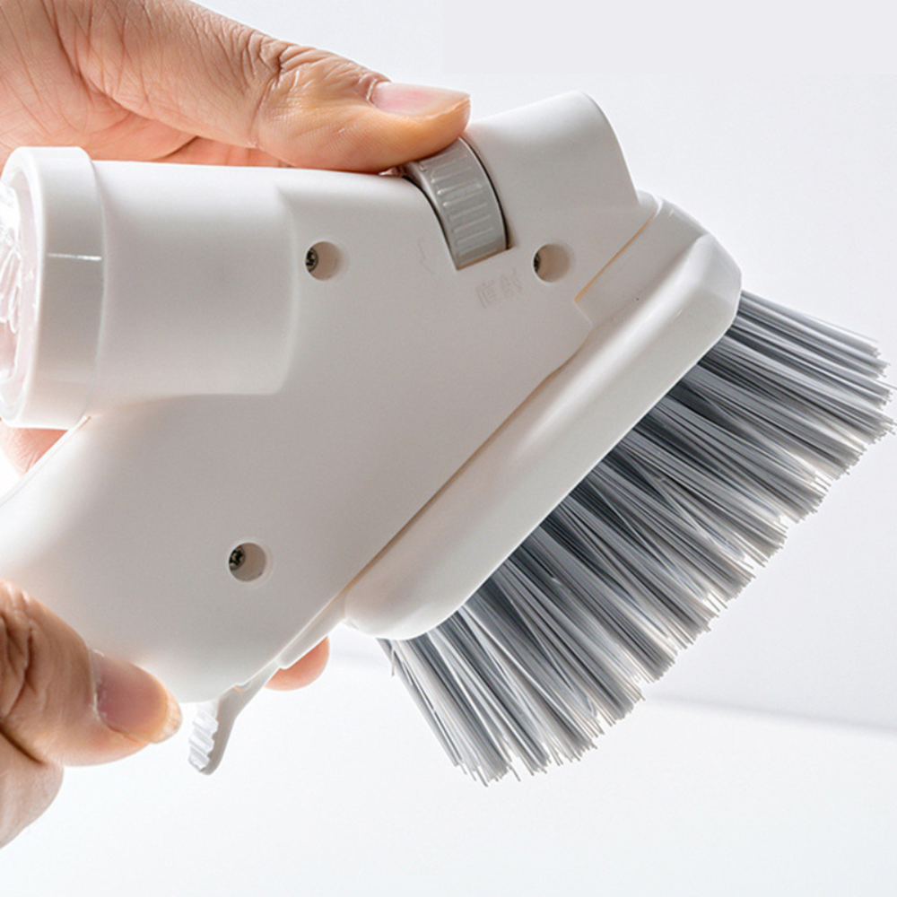 Ergonomisk Badeværelsesfliseskrubber med Sæbedispenser - Praktisk og Effektiv