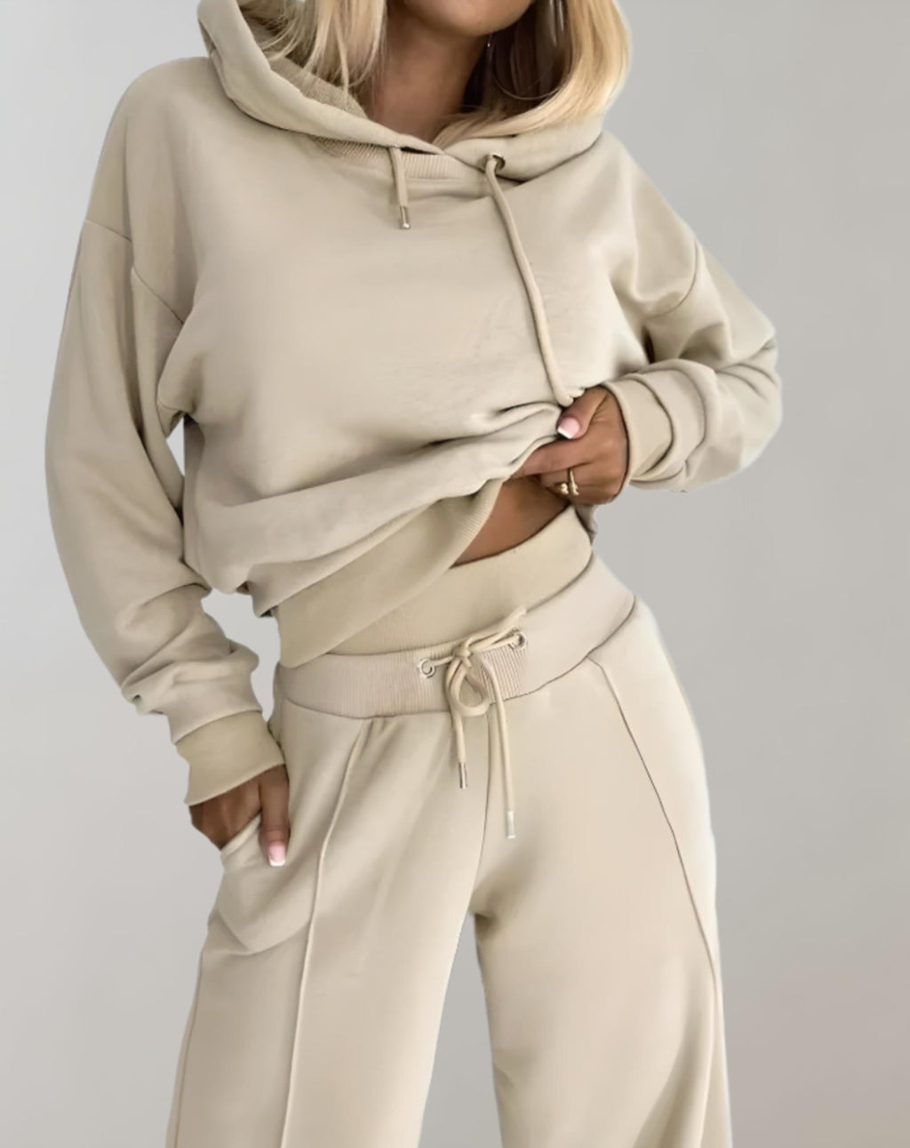 Set Donna Casual con Felpa con Cappuccio e Jogger ANFINITE
