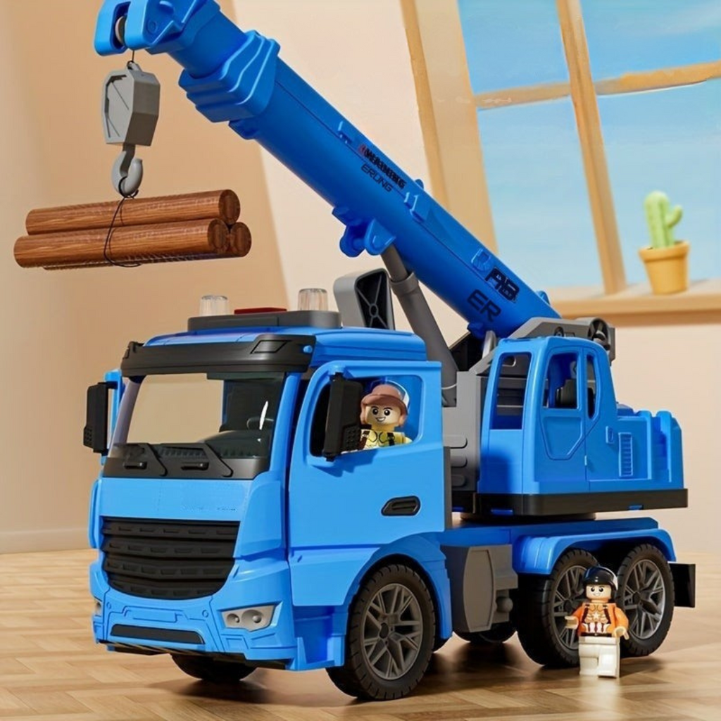 Camion Gru Giocattolo – Modalità di Luce e Suono Interattive e Braccio della Gru Mobile
