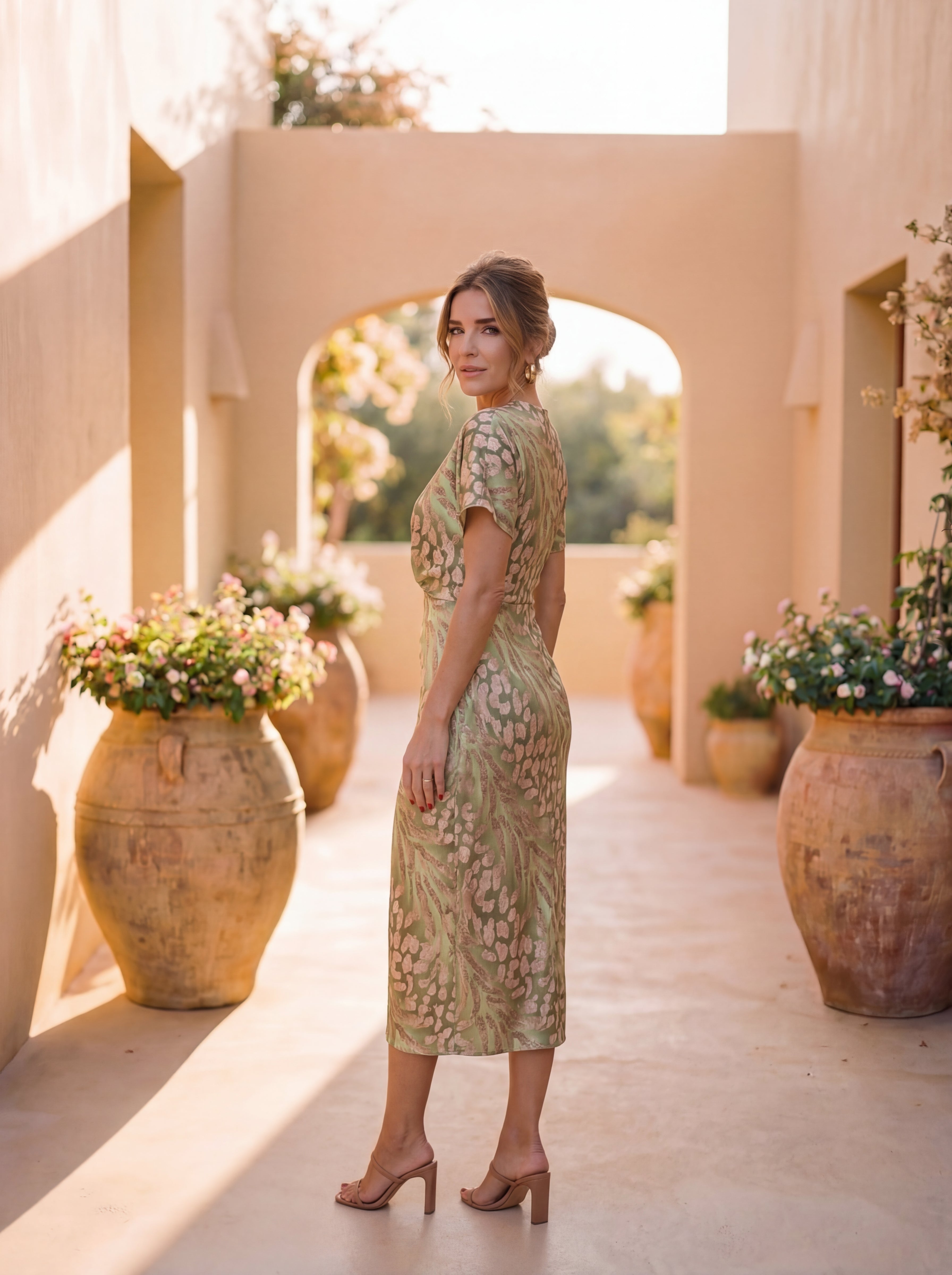 Abito Midi Avvolgente Elegante Stile