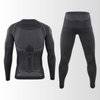 Completo Termico Uomo Due Pezzi – Maglia a Compressione e Leggings Traspiranti per Sport Invernali