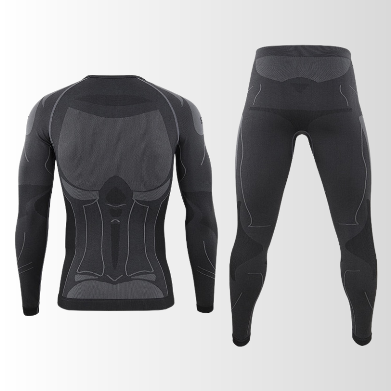 Completo Termico Uomo Due Pezzi – Maglia a Compressione e Leggings Traspiranti per Sport Invernali
