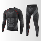 Completo Termico Uomo Due Pezzi – Maglia a Compressione e Leggings Traspiranti per Sport Invernali