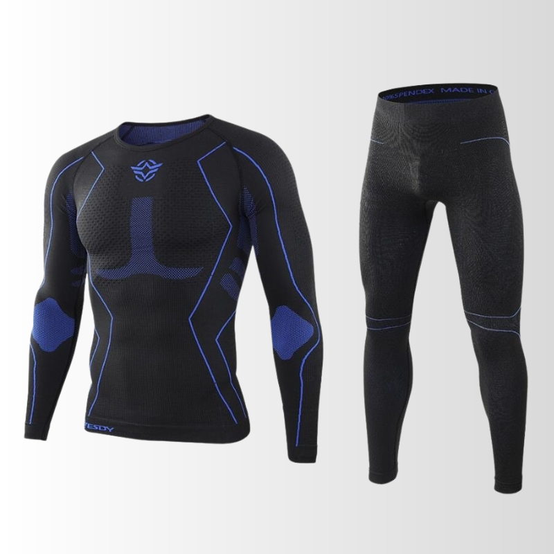Completo Termico Uomo Due Pezzi – Maglia a Compressione e Leggings Traspiranti per Sport Invernali