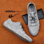 Mocassini Uomo in Vera Pelle con Coulisse – Scarpe Slip-On Traspiranti con Inserti in Mesh