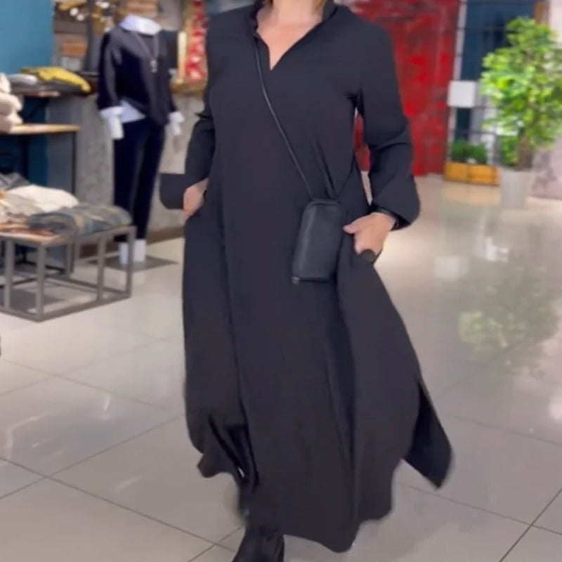 Vestito Lang Silhouette Larga Fessura Eleganza