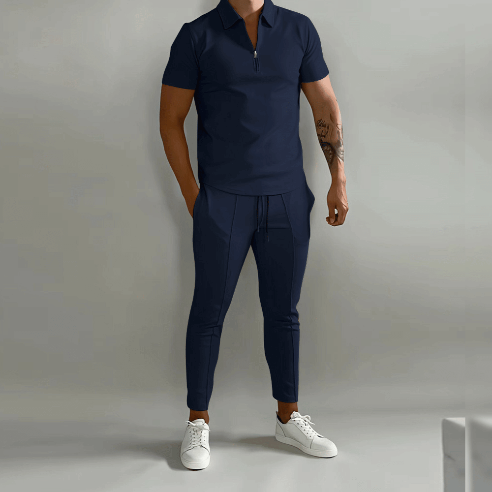 Completo Uomo Elegante con Polo e Pantaloni