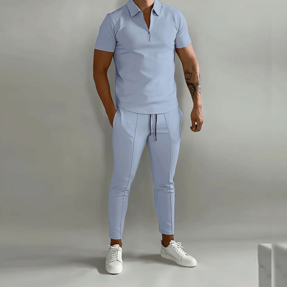 Completo Uomo Elegante con Polo e Pantaloni