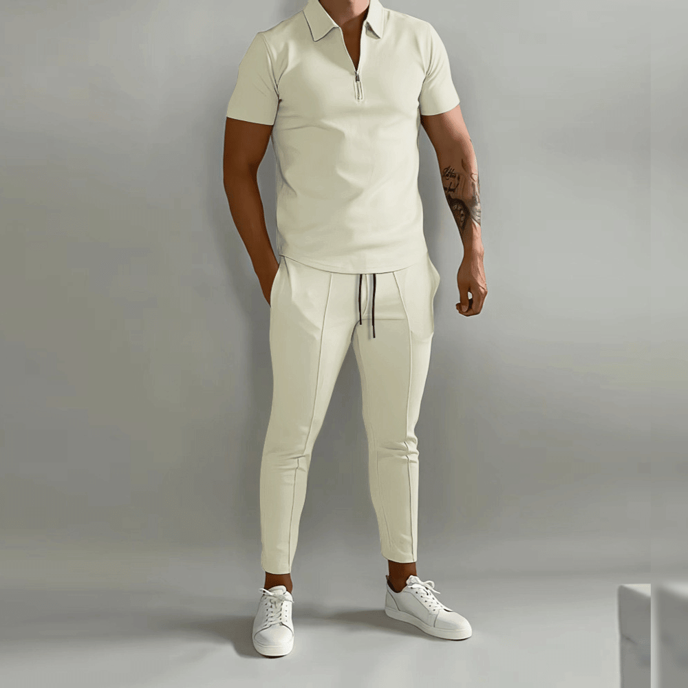 Completo Uomo Elegante con Polo e Pantaloni