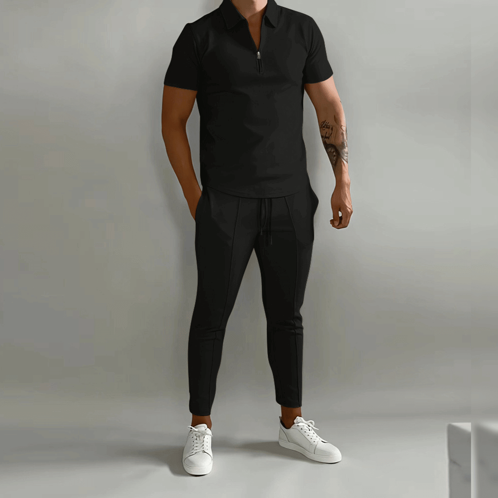 Completo Uomo Elegante con Polo e Pantaloni