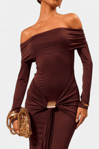 Maxi Abito Off-Shoulder Silhouette Sirena Eleganza
