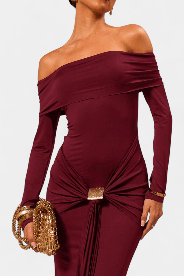 Maxi Kjole Off-Shoulder Mermaid Silhuet Elegance