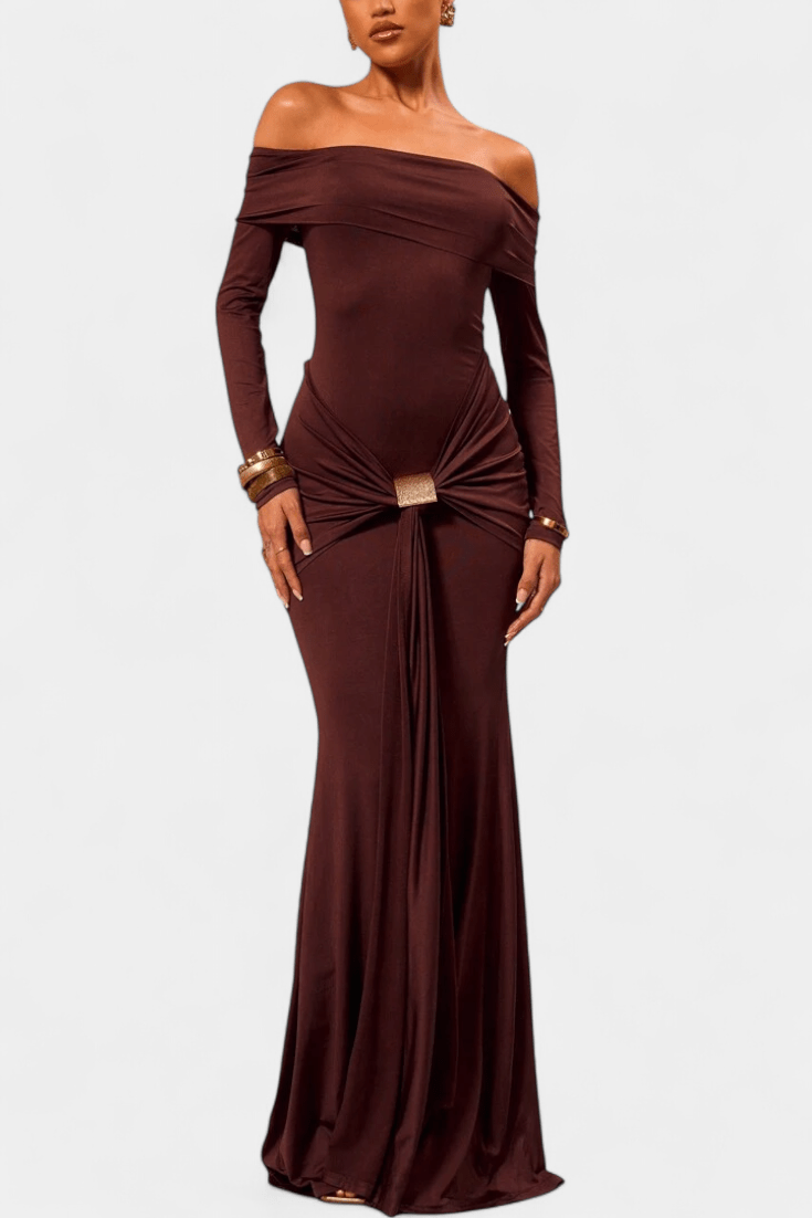 Maxi Kjole Off-Shoulder Mermaid Silhuet Elegance