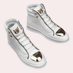 Sneakers Alte Uomo con Punta Metallizzata e Zip Laterale – Stile Streetwear Moderno