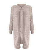 Cardigan long pour femme en maille - ouvert, doux et chaud en coton mélangé