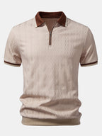 Polo Uomo in Maglia Testurizzata con Mezza Zip
