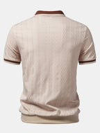 Polo Uomo in Maglia Testurizzata con Mezza Zip