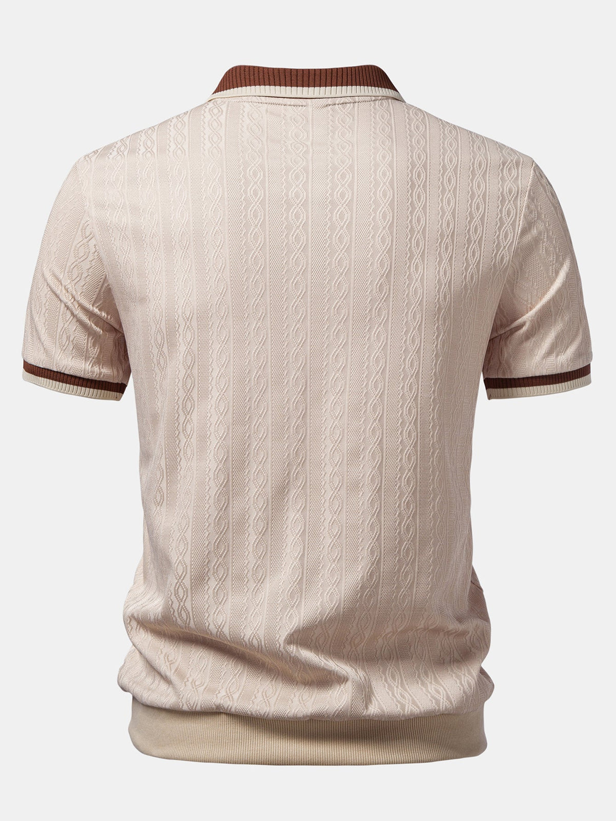 Polo Uomo in Maglia Testurizzata con Mezza Zip