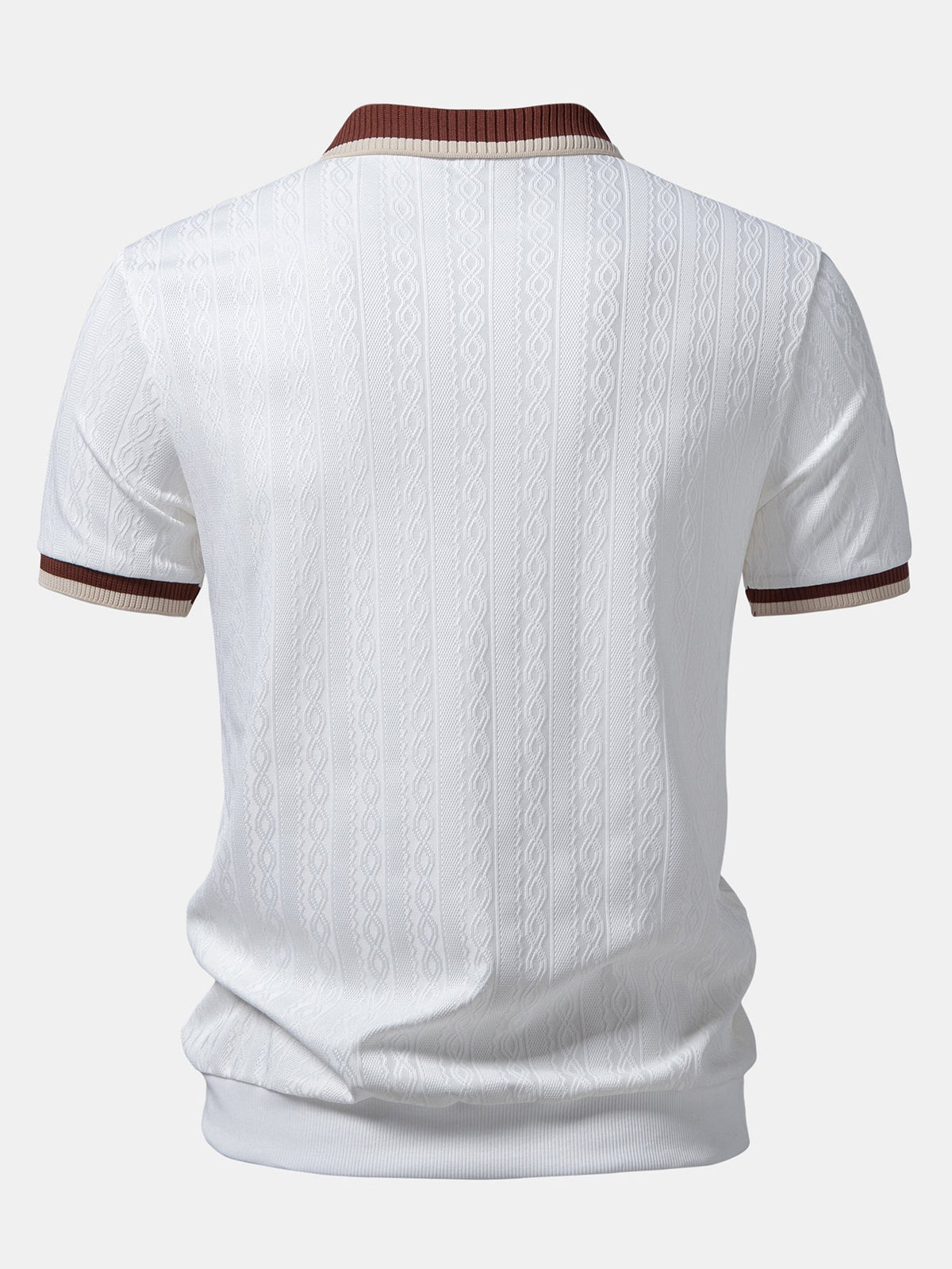 Polo Uomo in Maglia Testurizzata con Mezza Zip