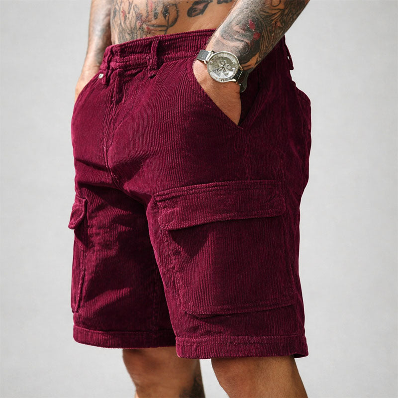 Shorts cargo homme en velours côtelé