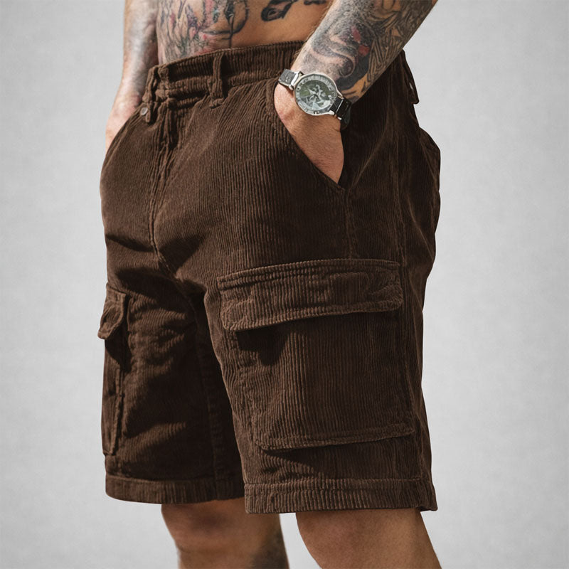 Shorts cargo homme en velours côtelé