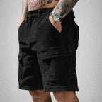 Shorts cargo homme en velours côtelé