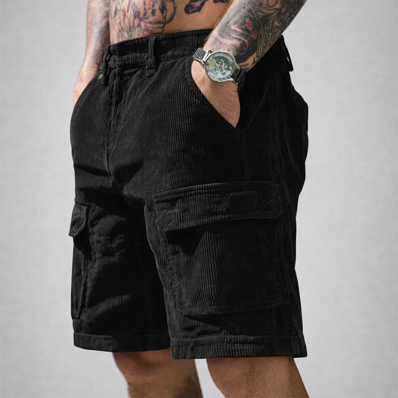 Shorts cargo homme en velours côtelé