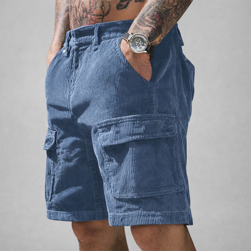 Shorts cargo homme en velours côtelé
