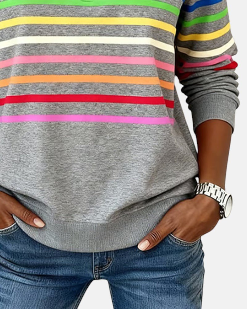 Felpa Donna Stampata con Mezza Zip e Collo Alto