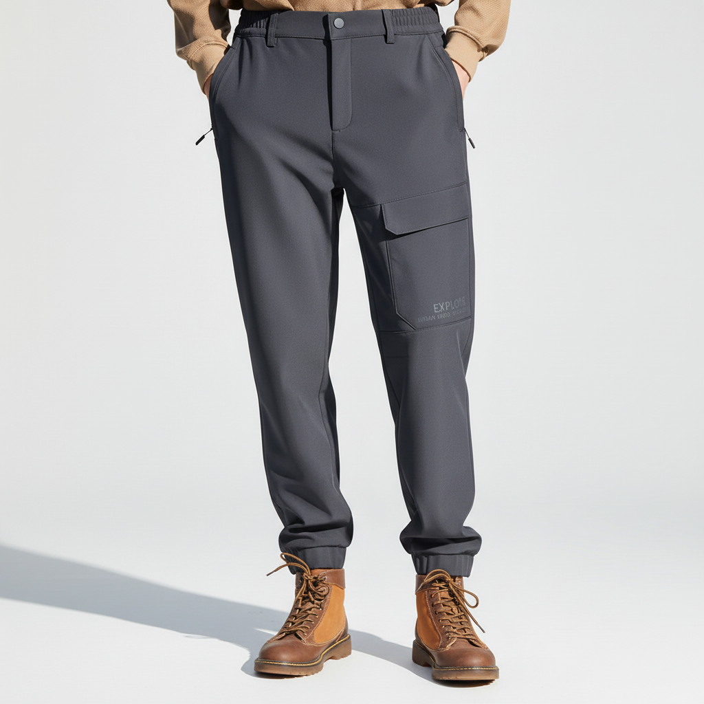 Pantalon cargo d’hiver pour homme avec doublure en polaire - Softshell imperméable et coupe-vent