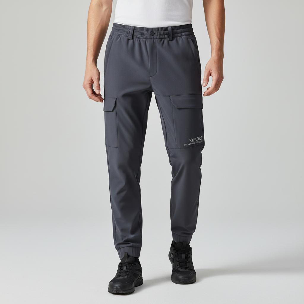 Pantalon cargo d’hiver pour homme avec doublure en polaire - Softshell imperméable et coupe-vent