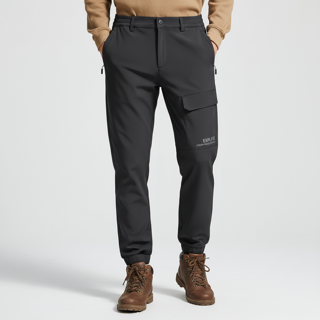 Pantalon cargo d’hiver pour homme avec doublure en polaire - Softshell imperméable et coupe-vent